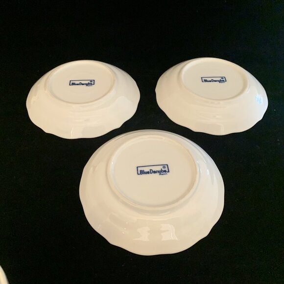 3 Blue Danube Porcelain Coffee Cups w/Saucers Japan Demitasse Rectangle Mark - Picture 7 of 10